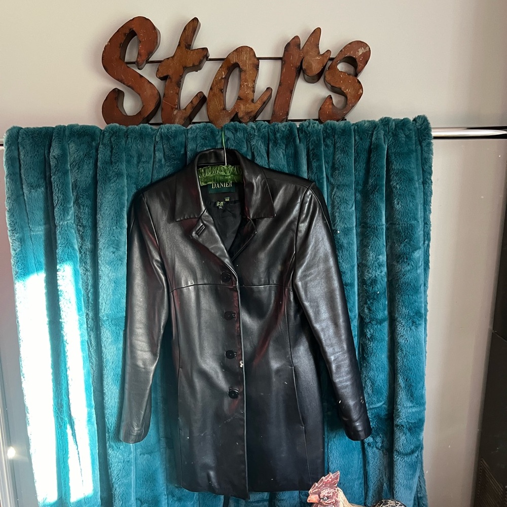 Danier Black Leather Coat